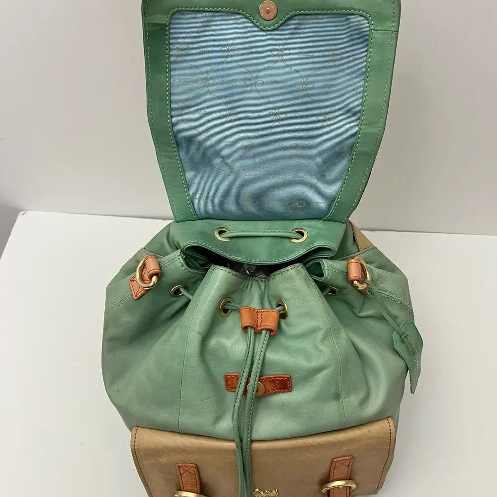 Salad Leather Convertible Backpack and Shoulder Bag